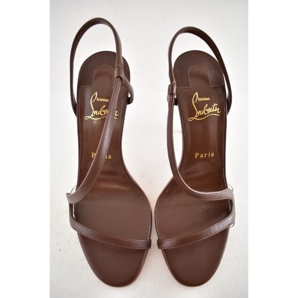Christian Louboutin Rosalie 100 Nude 8 Brown Ankle Strap Sandal Heel Pump 38 - Picture 7 of 12
